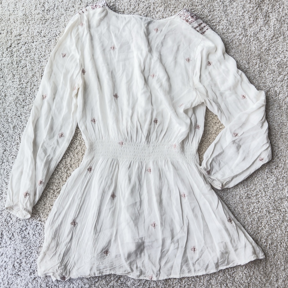 Fate Embroidered White Boho Blouse Size Small - Picture 7 of 14